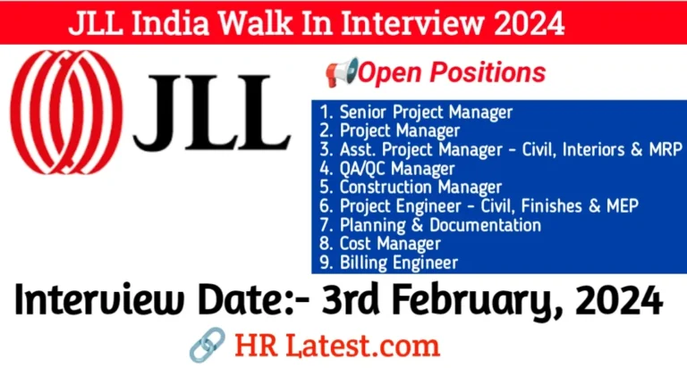 Walk In Interview JLL India 2024