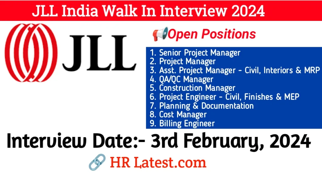 Walk In Interview JLL India 2024