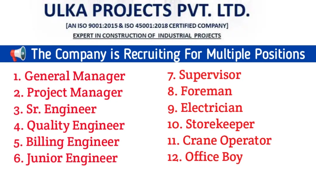 Ulka Projects New Job 2024