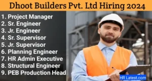 Dhoot Builders Pvt Ltd Hiring 2024