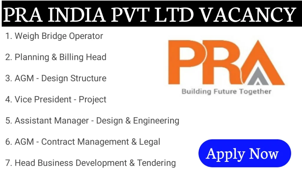 PRA India Pvt Ltd Career Opportunity 2024