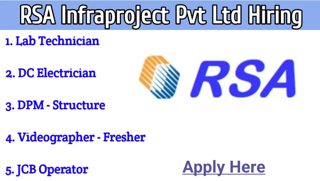 RSA Infraproject Pvt Ltd Vacancy 2024