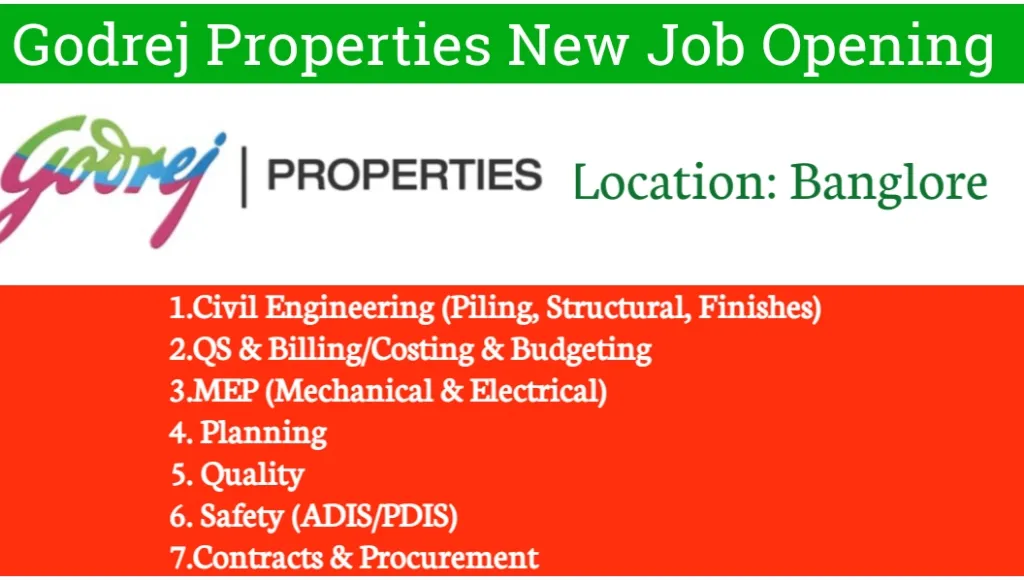 Godrej Properties Recruitment Drive 2024