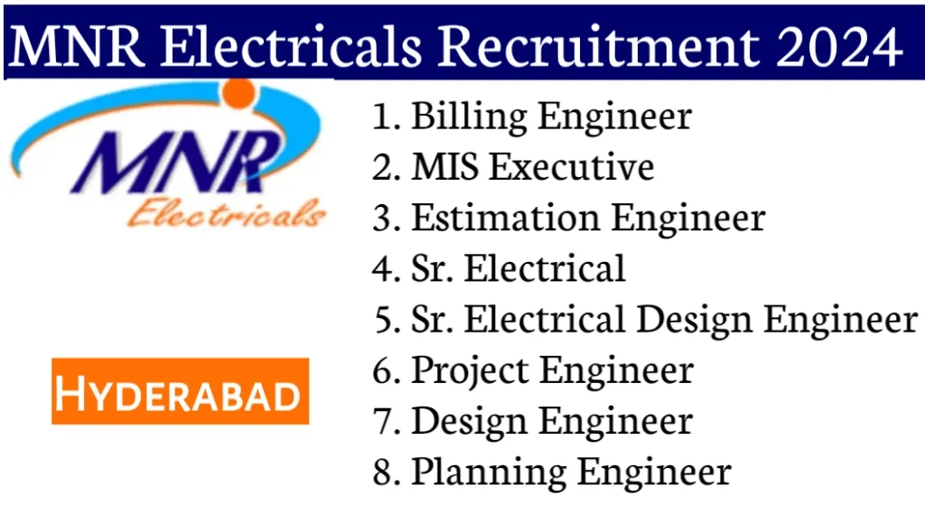 MNR Electricals Recruitment 2024