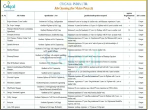 Ceigall India Limited Recruitment 2024