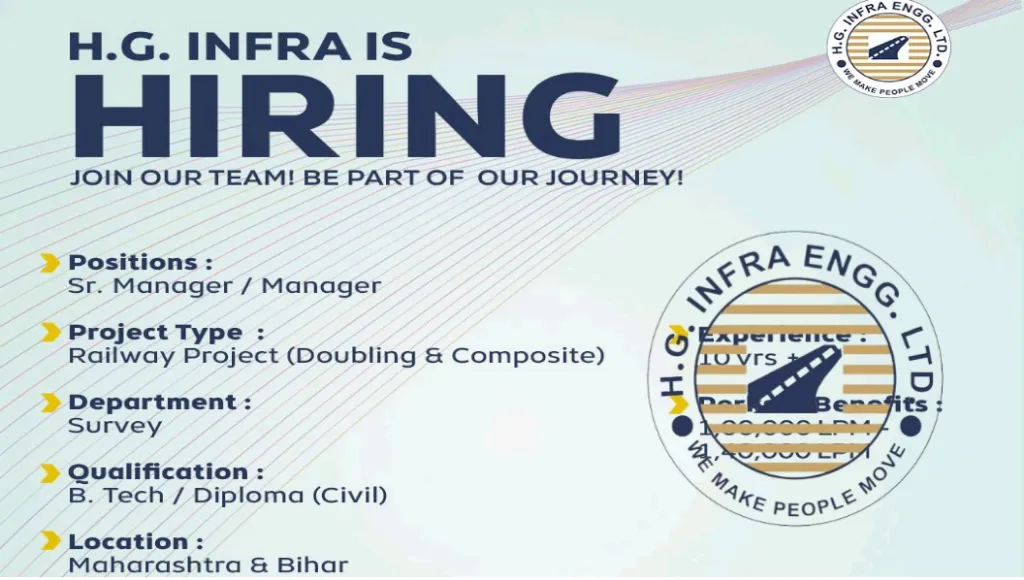 HG Infra Hiring 2024 For Railway Project