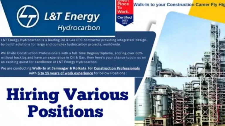 L&T Energy Hydrocarbon Career Opportunities 2024