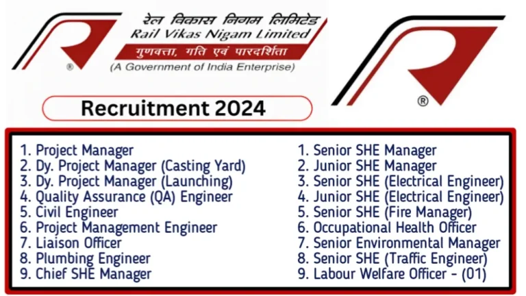 Rail Vikas Nigam Limited Recruitment 2024