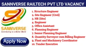 Sannverse Railtech Pvt Ltd Latest Job