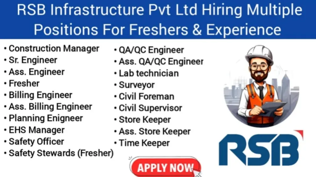 RSB Infrastructure Pvt Ltd Recruitment 2024