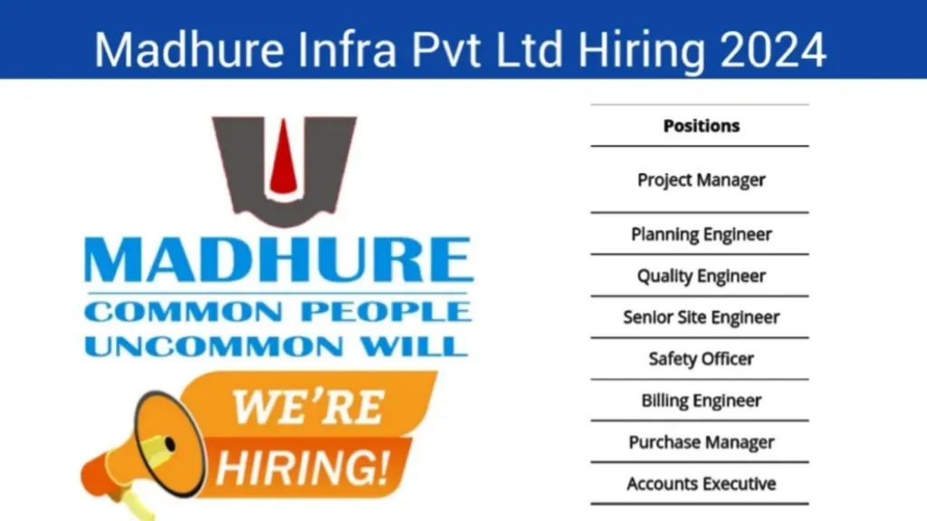 Madhure Infra Engineering Pvt Ltd Hiring 2024