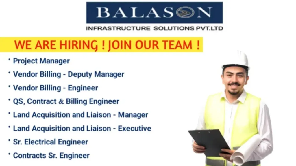 Balason Infrastructure Solution Pvt Ltd Vacancy 2024