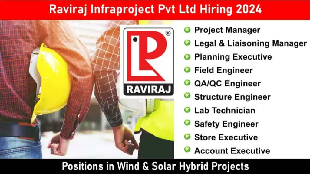 Raviraj Infraproject Pvt Ltd Hiring 2024