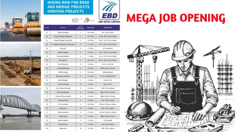 EBD Infra Limited Mega Job 2024