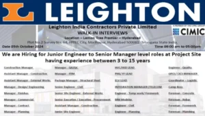 Leighton India Job Opportunities 2024