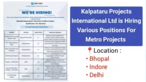 Kalpataru Projects Vacancy