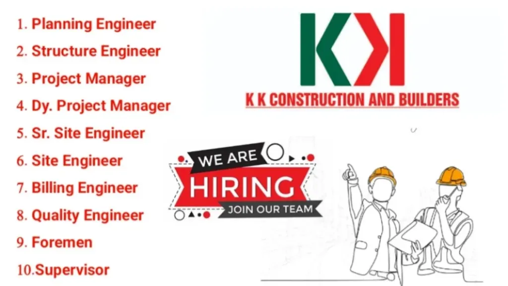 KK Construction And Builders Hiring 2024