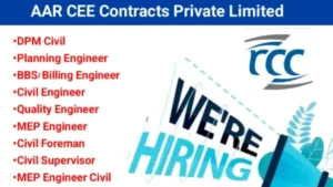 AAR CEE Contracts Pvt Ltd Hiring