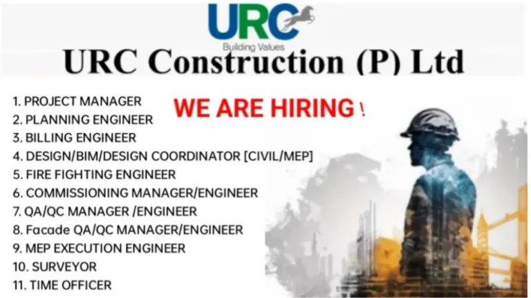 URC Construction Pvt Ltd Recruitment Drive 2024