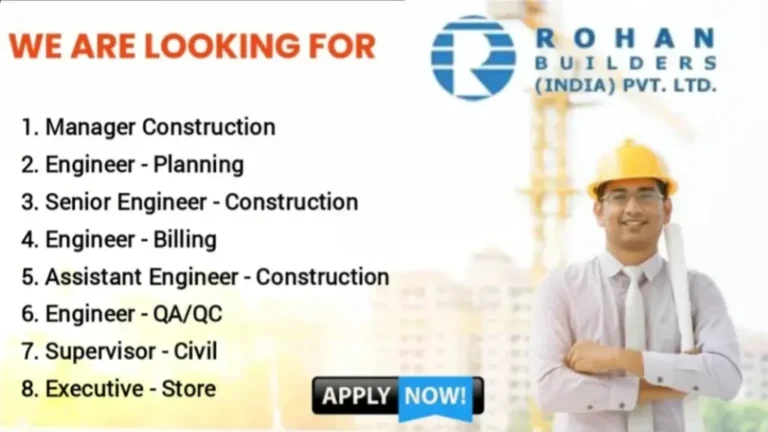 Rohan Builders India Pvt Ltd Hiring