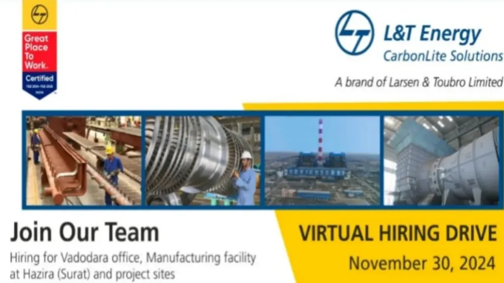 L&T Energy CarbonLite Solutions Virtual Hiring Drive