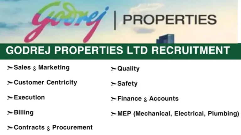 Godrej Properties Ltd Recruitment Drive