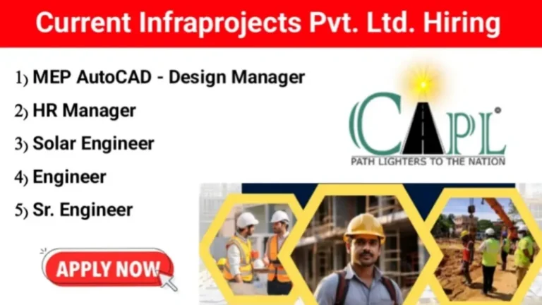 Current Infraprojects Pvt Ltd Hiring