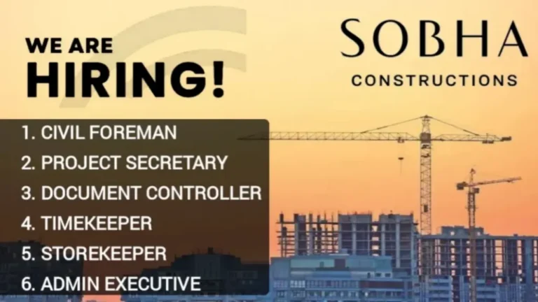 Sobha Constructions Job Openings