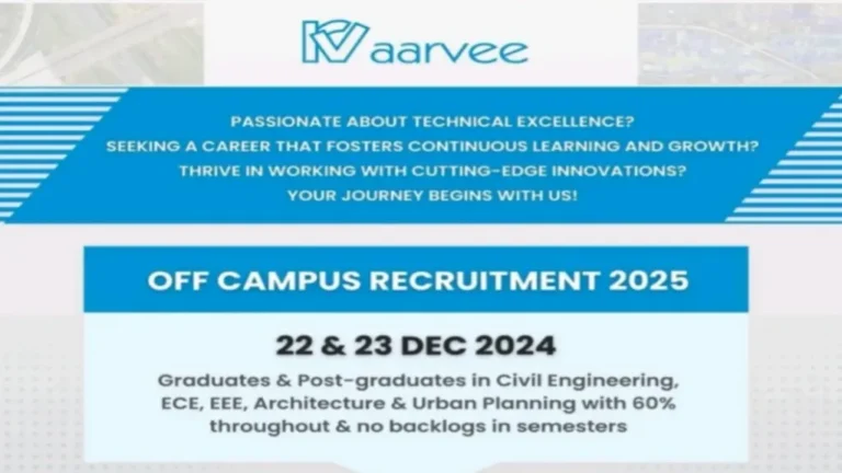 Graduate/Post-Graduate Trainee Opportunities at Aarvee Associates.