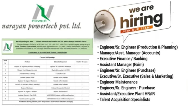 Narayan Powertech Pvt Ltd is Hiring