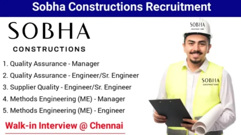 Sobha Constructions Recruitment