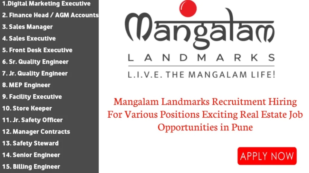 Mangalam Landmarks Recruitment