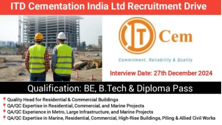 ITD Cementation India Ltd Careers