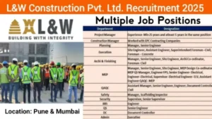 L&W Construction Pvt Ltd Recruitment 2025